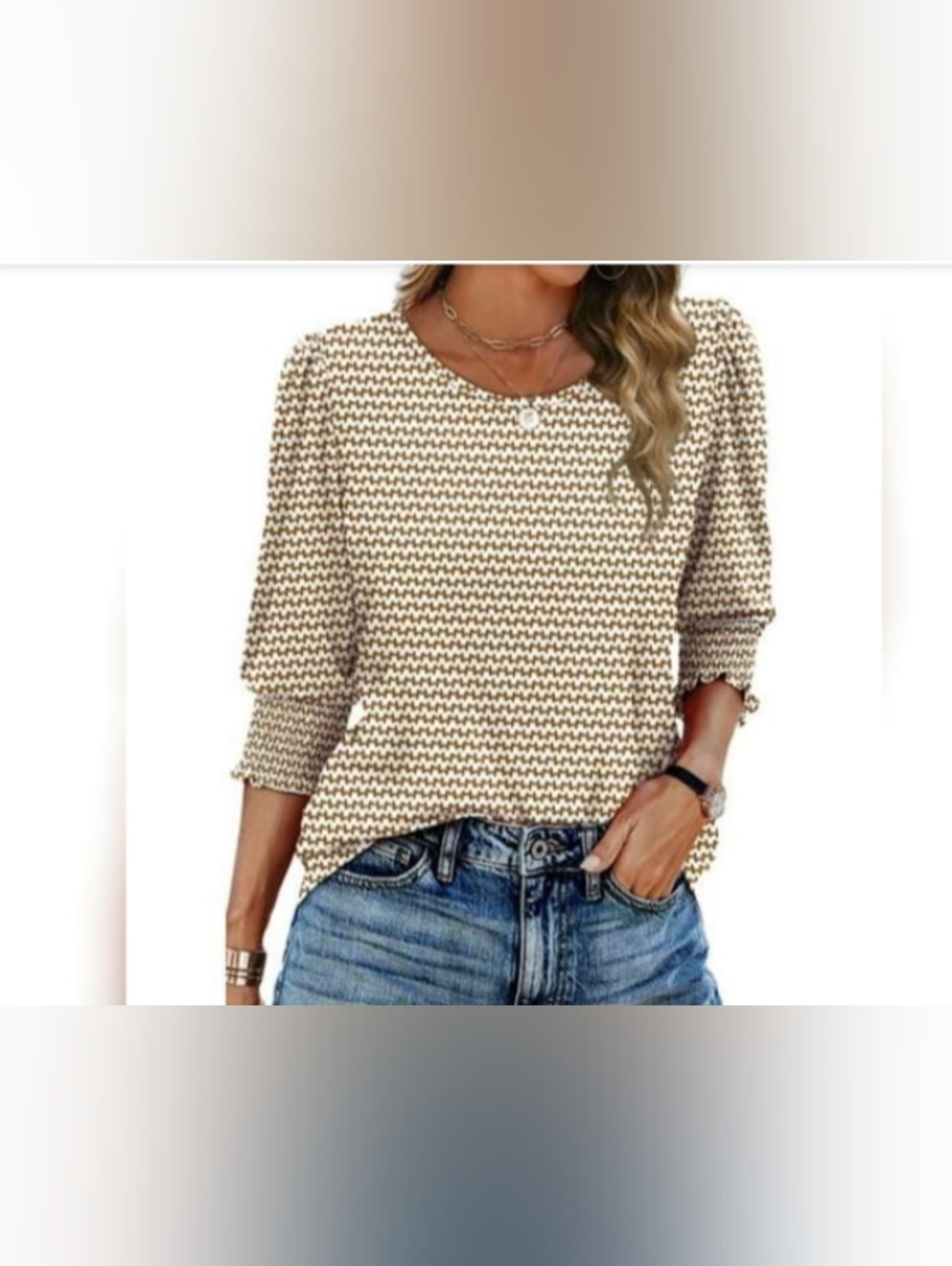Fantaslook Blouses for Women Dressy Casual 3/4 Length Sleeve Womens Top. Size2XL